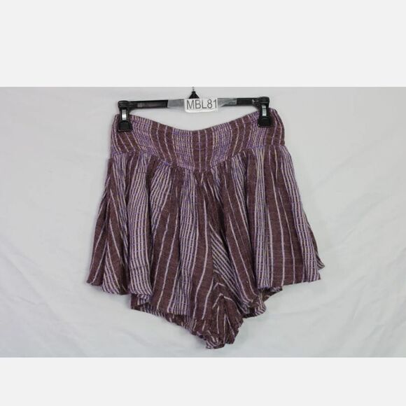 Free People She Will Be Loved Shorts Size S Loose Fit Stripe Purple OB955987S - Picture 3 of 6